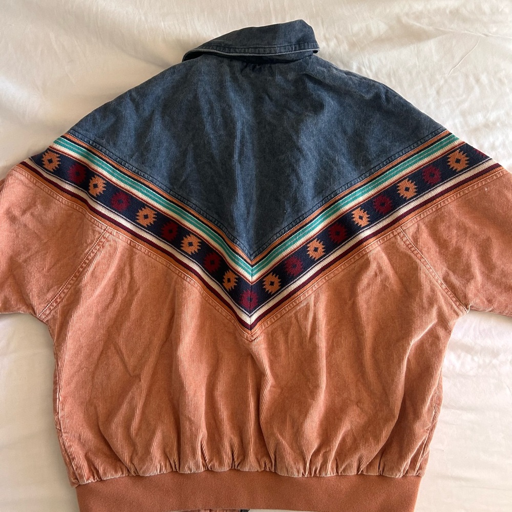 Roxy Good Old Days Colorblock Cotton Corduroy Bomber Jacket - Picture 2 of 2